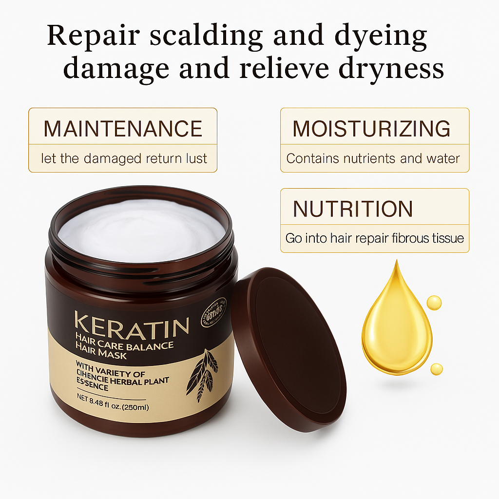 Keratin Hair Mask – Scalp Therapy & Shine Boost