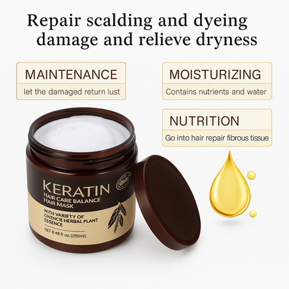 Keratin Hair Mask – Scalp Therapy & Shine Boost