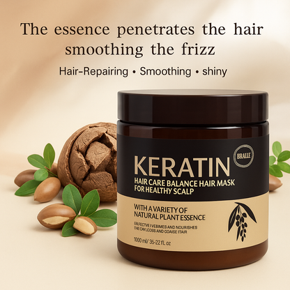Keratin Hair Mask – Scalp Therapy & Shine Boost