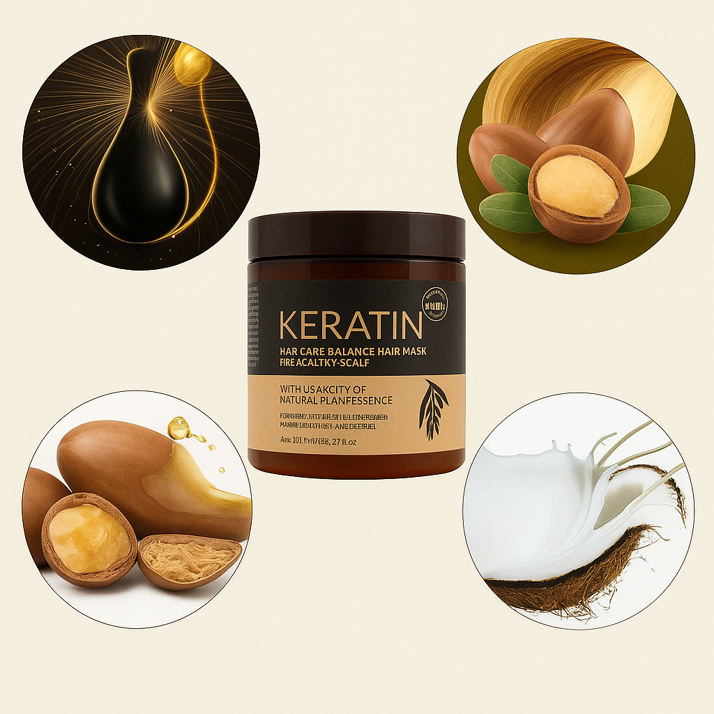Keratin Hair Mask – Scalp Therapy & Shine Boost
