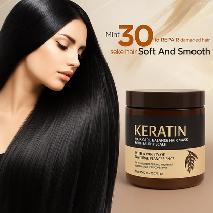 Keratin Hair Mask – Scalp Therapy & Shine Boost